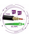 F551-PT Pigtails acometida FTTh 1 fibra SC/APC doble cubierta LSZH marfil / PE negro 4mm -int/ext-